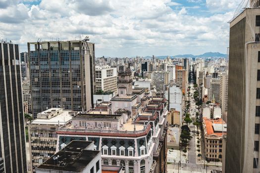 Skyline of Sao Paulo Brazil, taken from the Farol Satander building.