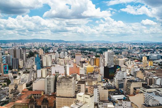 Skyline of Sao Paulo Brazil, taken from the Farol Satander building.