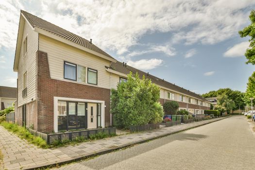 View of street near building with beauty of vegetation outside