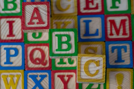 ABC wood block for child education learning