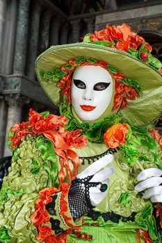 VENICE, ITALY - Febrary 7 2018: The masks of the Venice carnival 2018