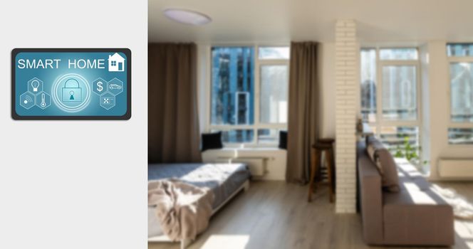 smart house device illustration with app icons. High quality photo