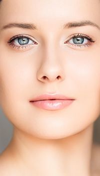 Perfect skin and beauty look, beautiful face of young woman for skincare cosmetics and cosmetology, close-up portrait