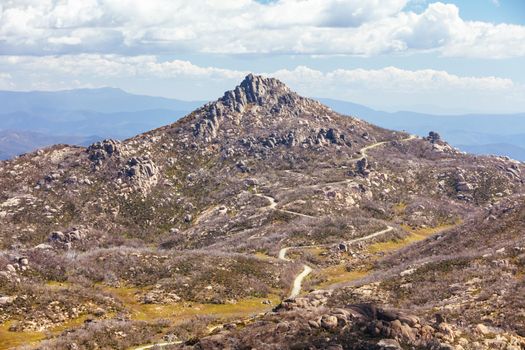 View of The Horn formation near The Hump at Mt Buffalo on a summer's afternoon in the Victorian Alps, Australia