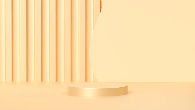 Orange podium and minimal abstract background for Halloween, 3d rendering geometric shape, Stage for awards on website in modern.