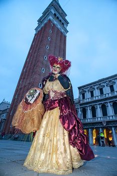 VENICE, ITALY - Febrary 6 2018: The masks of the Venice carnival 2018