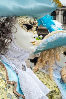 VENICE, ITALY - Febrary 7 2018: The masks of the Venice carnival 2018