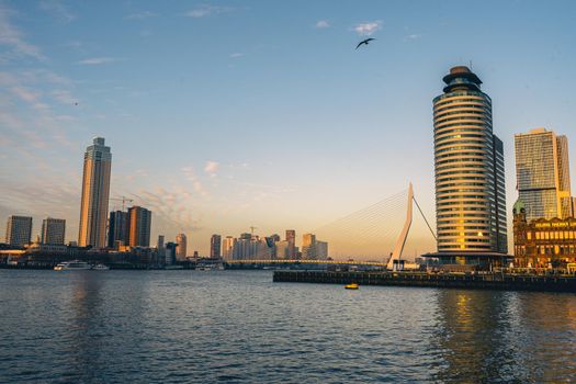 skyline of Rotterdam on 11 January 2022.