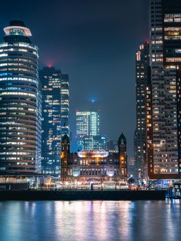 skyline of Rotterdam on 11 January 2022.