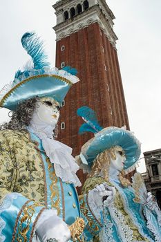 VENICE, ITALY - Febrary 7 2018: The masks of the Venice carnival 2018