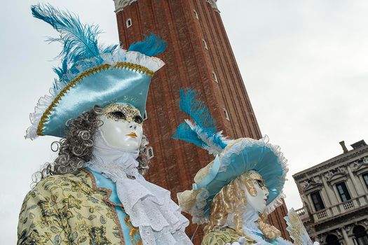 VENICE, ITALY - Febrary 7 2018: The masks of the Venice carnival 2018