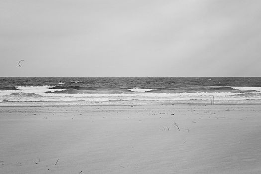 Coastal art print, monochrome and seascape concept - Atlantic ocean coast scenery, fine art