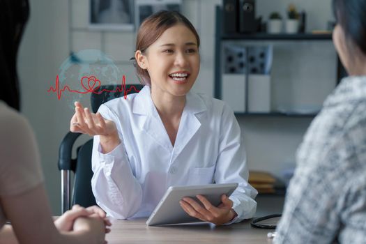 Doctor explain to patient about health care. Medicine and health care and insurance concept.