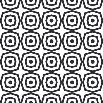 Exotic seamless pattern. Black symmetrical kaleidoscope background. Summer swimwear exotic seamless design. Textile ready bewitching print, swimwear fabric, wallpaper, wrapping.