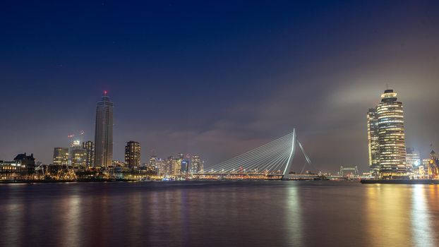 skyline of Rotterdam on 11 January 2022.