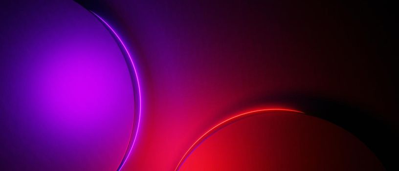Violet and Red Combination Dynamic Circle Shape Abstract Minimal Background with Purple and Red Light Smooth Texture. 3D render  Illustration