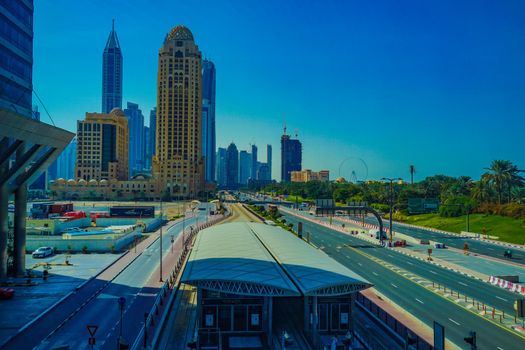 Building of Arab Emirates and Dubai Emirates. Shooting Location: Dubai