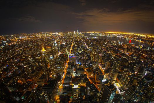 Night view from Empire State Building. Shooting Location: New York, Manhattan