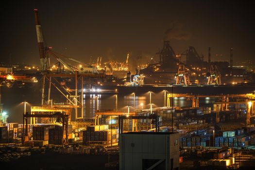 Keihin Industrial Zone seen from Kawasaki Marien (Kawasaki City, Kanagawa Prefecture). Shooting Location: Yokohama-city kanagawa prefecture
