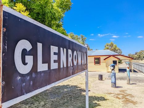 GLENROWAN, AUSTRALIA- DECEMBER 27 2021: The historic town of Glenrowan and its historic precinct, famous for its Kelly Gang history on a warm summer's day in Victoria, Australia