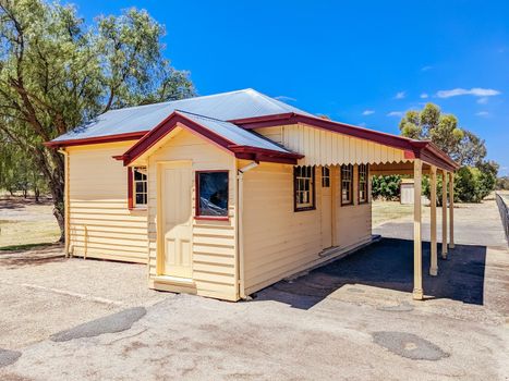 GLENROWAN, AUSTRALIA- DECEMBER 27 2021: The historic town of Glenrowan and its historic precinct, famous for its Kelly Gang history on a warm summer's day in Victoria, Australia