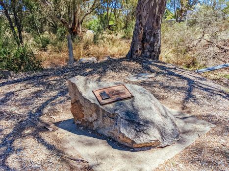 GLENROWAN, AUSTRALIA- DECEMBER 27 2021: The historic town of Glenrowan and its historic precinct, famous for its Kelly Gang history on a warm summer's day in Victoria, Australia