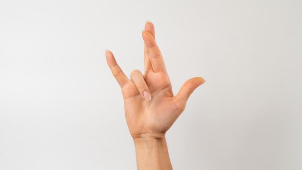 sign language of the deaf and dumb, phrase - i really love you. High quality photo