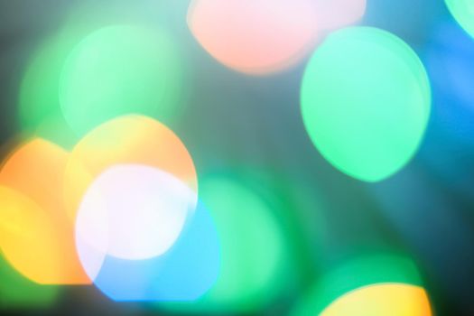 Colourful lights bokeh - abstract background, defocused overlay, bright colours concept