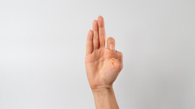 Sign language of the deaf and dumb people, English letter t. High quality photo