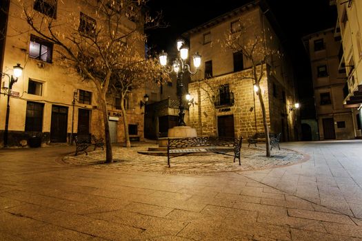 San Martin square at night in Haro La Rioja in Spain