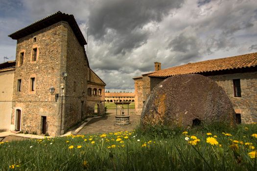 Jaca fortress under a cloudy sky in Huesca province in Spain