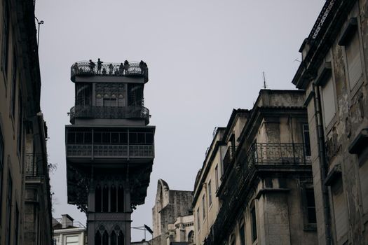 Santa Justa Lift and tower in Lisbon Portugal