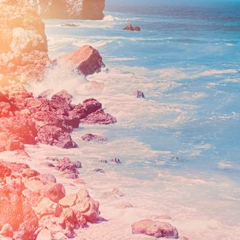 Coastal art print, holiday destination and travel concept - Dreamy ocean coast in summer