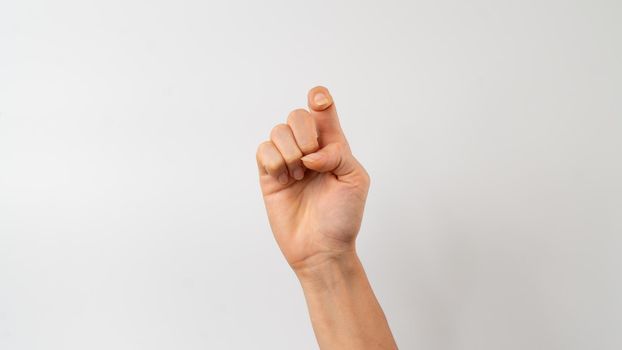 Sign language of the deaf and dumb people, English letter z. High quality photo