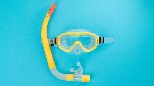 Underwater mask and snorkel for swimming under water. High quality photo