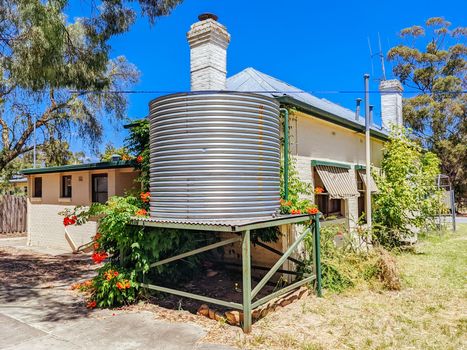 GLENROWAN, AUSTRALIA- DECEMBER 27 2021: The historic town of Glenrowan and its historic precinct, famous for its Kelly Gang history on a warm summer's day in Victoria, Australia