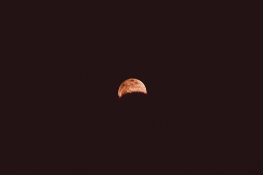 Dark Clouds Covers A Full Round Moon On Night Sky