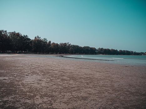 horizon scenics Calm sea blue water ocean  blue sky nature background