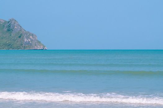 Panorama  horizon scenics Calm sea blue water ocean  blue sky