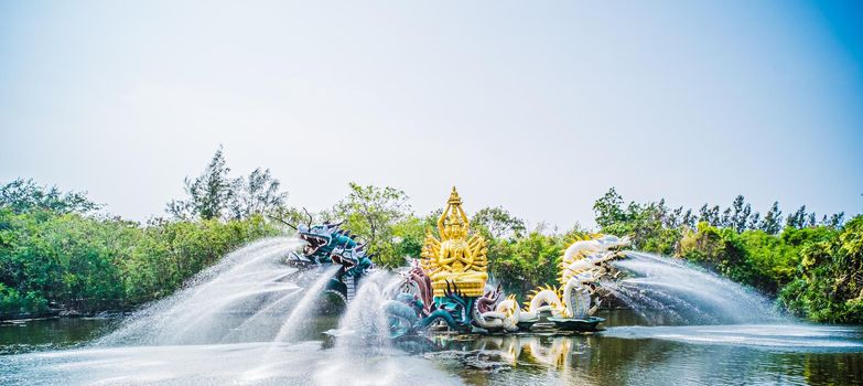 China God Statue Fountain. God Fountain Cement Artwork Statuary