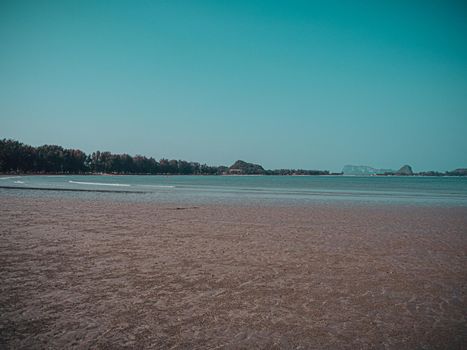 horizon scenics Calm sea blue water ocean  blue sky nature background