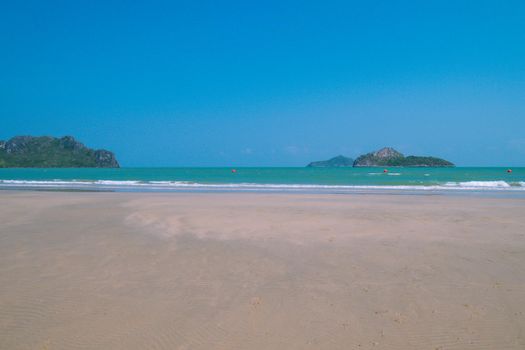 Panorama  horizon scenics Calm sea blue water ocean  blue sky