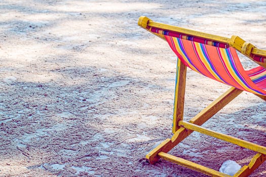 colorful Beach Chairs on the Coast sand beach in summer time travel vacation relax.