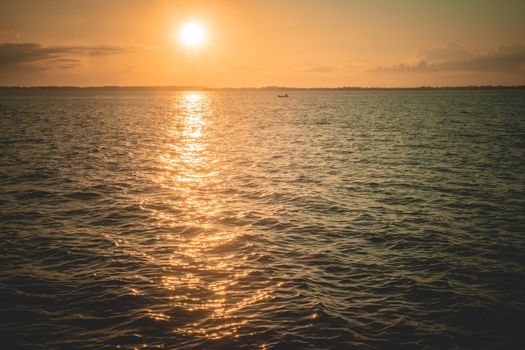Sunset Sunrise over sea ocean Summer Landscape beautiful Nature background.
