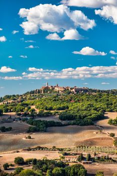 Pienza, a town in the province of Siena in Tuscany, Italy, Europe. Tuscany, Pienza italian medieval village. Siena, Italy. The small town of Pienza in Tuscany, Italy. 