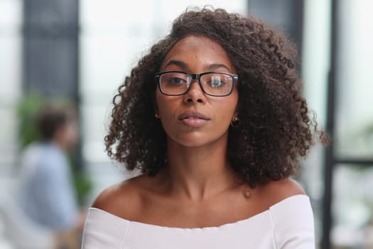 Portrait of an African American young business woman working
