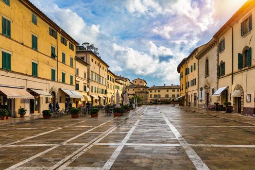 Cetona, Travel in Tuscany, Italy. Magnificent view of the ancient hilltop village of Cetona, Siena, Italy.
