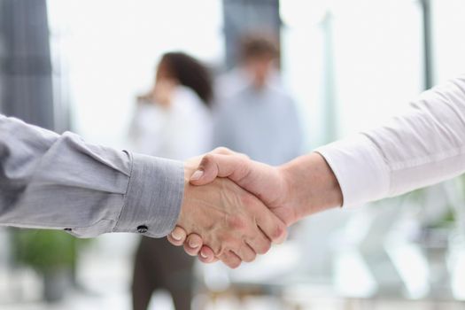 Businessman handshake for teamwork of business merger and acquisition,successful negotiate,hand shake