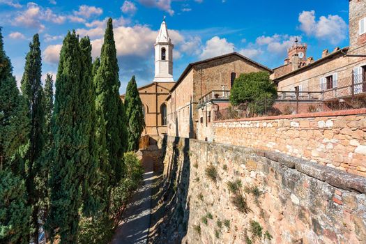 Pienza, a town in the province of Siena in Tuscany, Italy, Europe. Tuscany, Pienza italian medieval village. Siena, Italy. The small town of Pienza in Tuscany, Italy. 