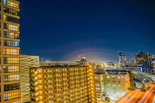 High-rise buildings seen from Minato Ward, Tokyo. Shooting Location: Tokyo metropolitan area